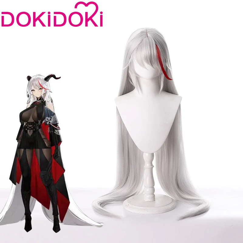 DokiDoki Azur Lane Cosplay KMS Ägir Cosplay Wig Aegir Long Silver wig