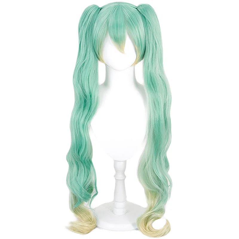 【Ready For Ship】DokiDoki Cosplay Costume  Wig Long Curly Green Wig Strawberry 15th anniversary/ Bow Knot