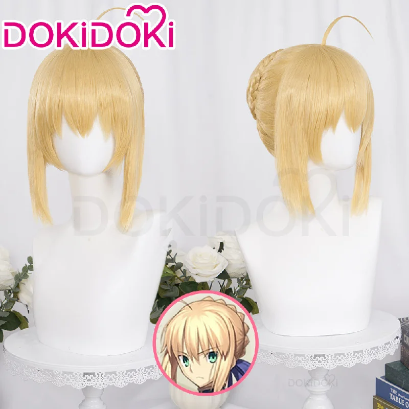 DokiDoki Game Fate/Stay night Cosplay Saber Artoria Pendragon Wig Long Yellow Hair