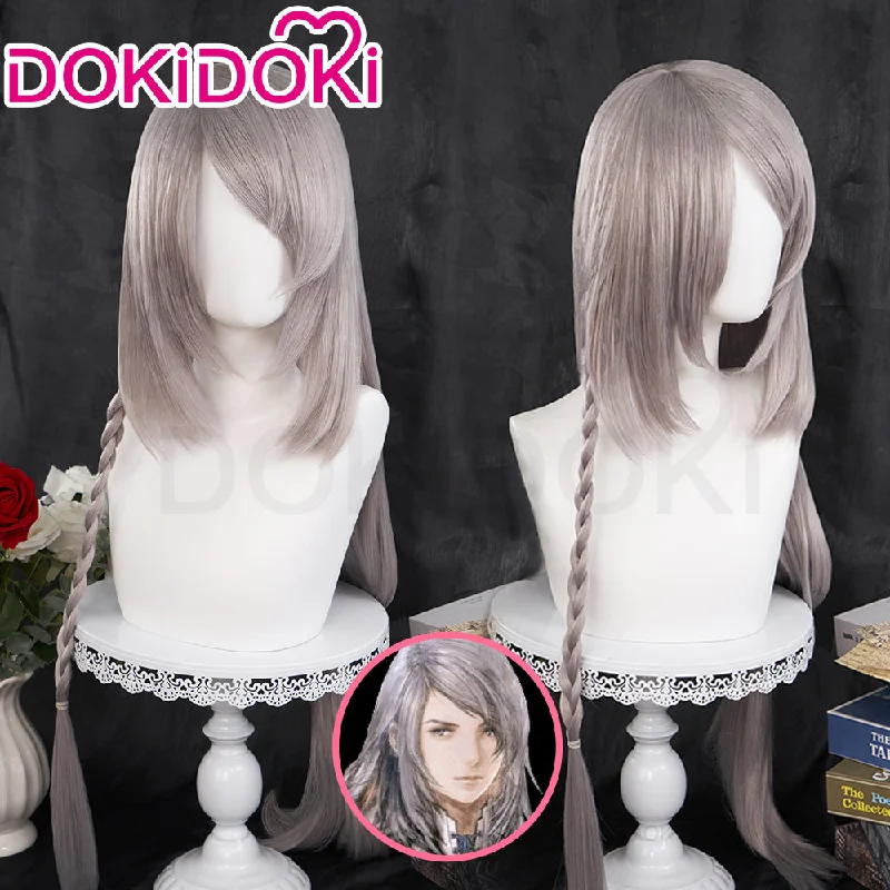 【Ready For Ship】DokiDoki Game Final Fantasy Cosplay Jill Warrick Cosplay Wig Long Grey Straight Hair