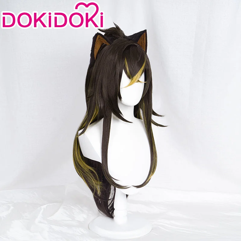 【Ready For Ship】DokiDoki Game Genshin Impact Cosplay Dehya Cosplay Wig / Ear Clip /Ear Sumeru Long Brown