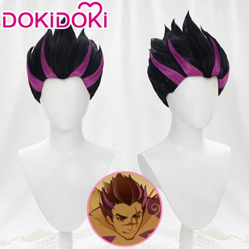 【Ready For Ship】DokiDoki Game Genshin Impact Cosplay Yakshas Bosacius Fushe Wig  Marshal Vritras Cosplay Wig Short