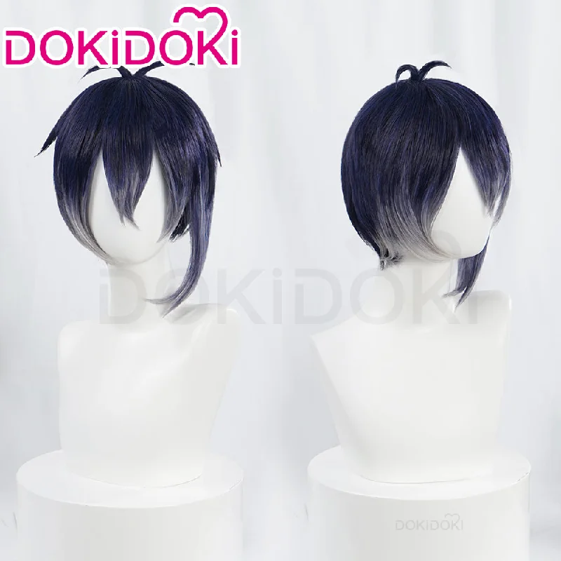 【Ready For Ship】DokiDoki Game Touken Ranbu Cosplay Mikazuki Munechika Wig Short Blue Black Hair