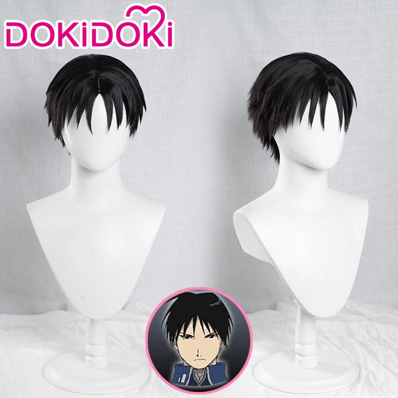 【Ready For Ship】DokiDoki Manga Anime Fullmetal Alchemist Cosplay Roy Mustang Wig Short Black Hair