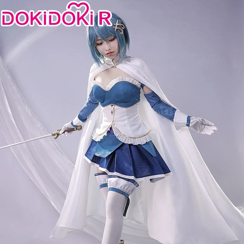 DokiDoki-R Anime Cosplay Costume Women Blue White Battle Dress