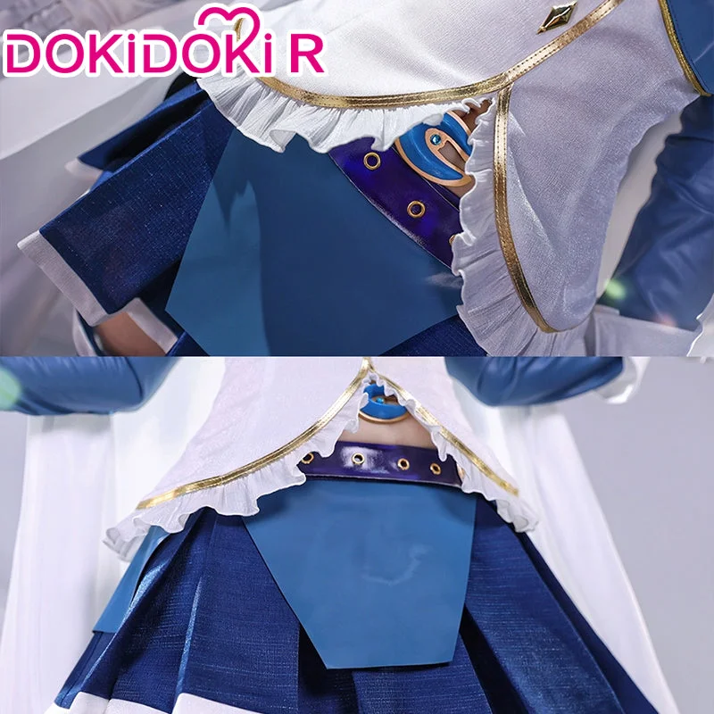 DokiDoki-R Anime Cosplay Costume Women Blue White Battle Dress