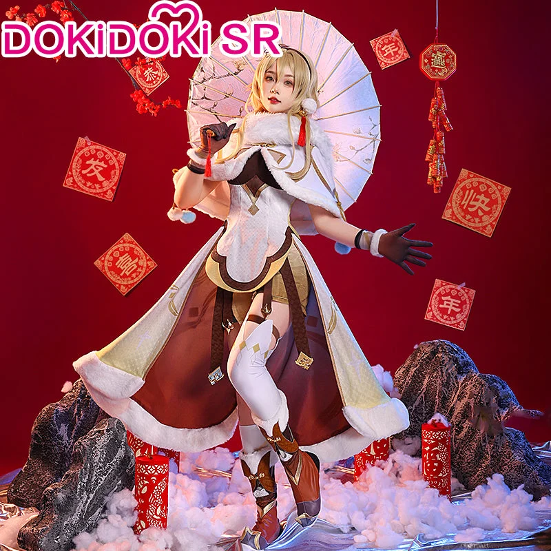 【S/XL Ready For Ship】【Last Batch】DokiDoki-SR Game Genshin Impact Traveler Lumine Cosplay Costume Ying New Year