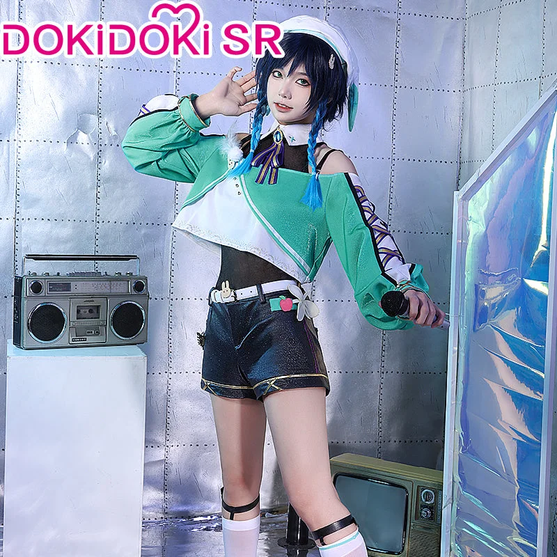 DokiDoki-SR Game Genshin Impact Venti Cosplay Doujin Costume Birthday Band Cosplay Casual