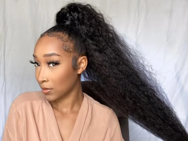 Kaye's Fab Instant Ponytail 100% Virgin Hair - Drawstring Ponytail - Blow out ( Kinky Straight) Loose wave Texture Wigs For Women - 12""-28"" Sizes