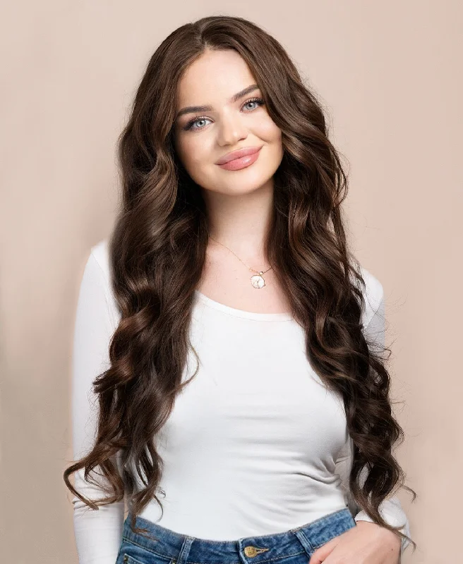 front lace human wig - 26"" medium brown.