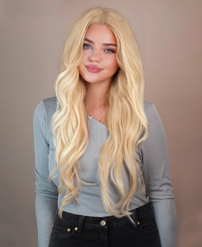 front lace human wig - 26"" platinum blonde.