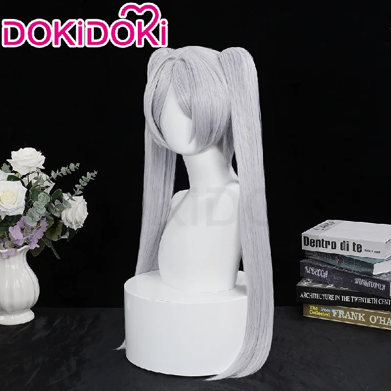 【US LOCAL SHIPPING 】DokiDoki Anime Manga Frieren: Beyond Journey's End Cosplay Frieren Wig Long Straight Grey Hair