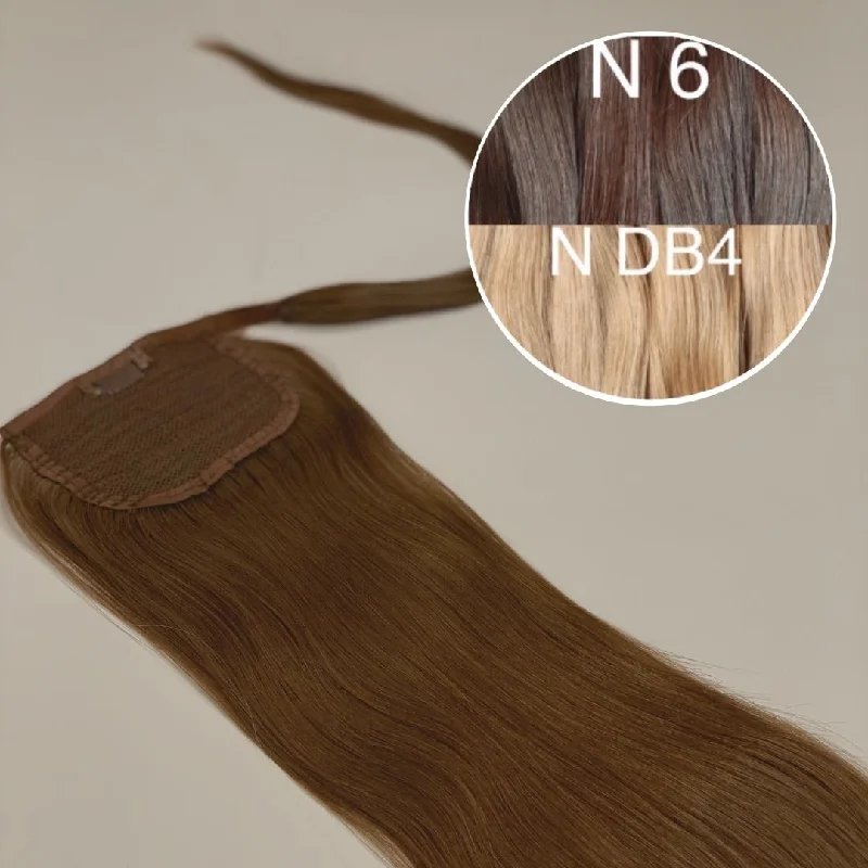 Hair Ponytail Color _6/DB4 GVA hair_One donor line