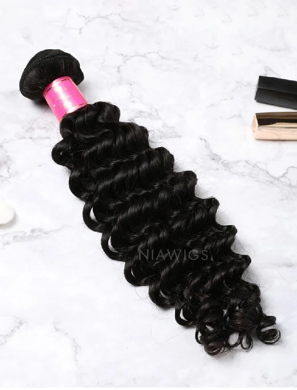 Hair Weft Bundles Natural Color Brazilian Deep Curly Human Hair