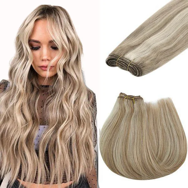 Weft Hair Extensions 100% Remy Human Weft Hair Extensions Sewn in #16/22