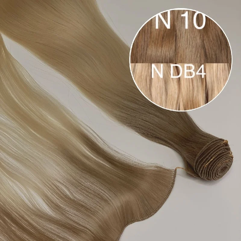 Hair Wefts Hand tied / Bundles Color _10/DB4 GVA hair_One donor line