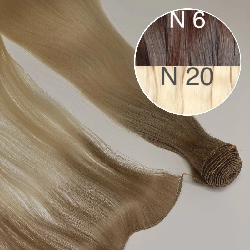 Hair Wefts Hand tied / Bundles Color _6/20 GVA hair_One donor line