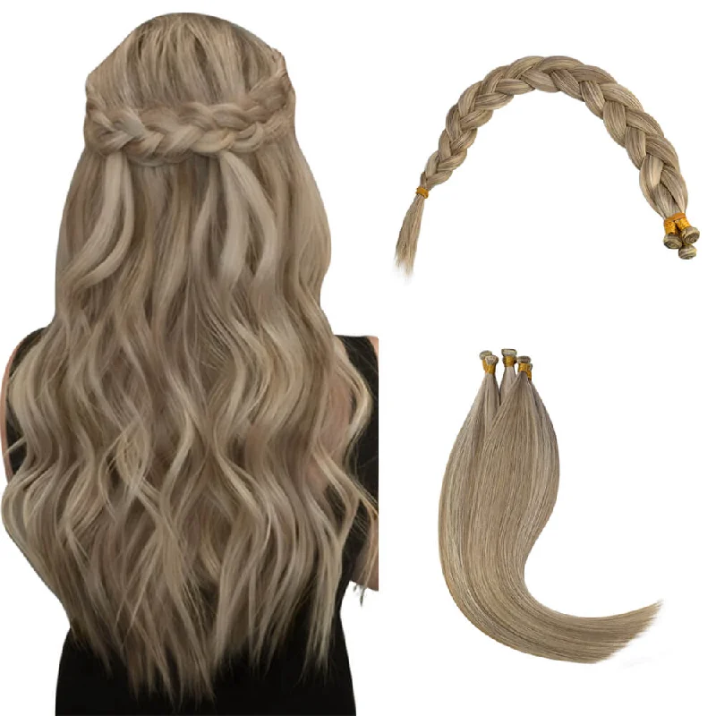 [virgin+]Genius Weft Human Hair Vivien virgin+ Bundles HairHighlight Platinum Blonde #P8/60