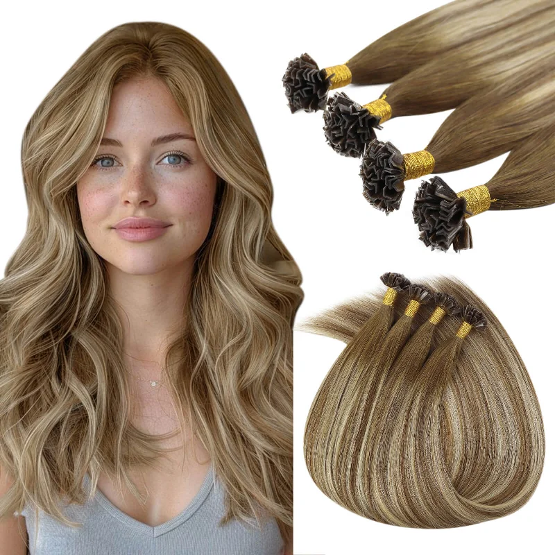 [UTip Upgrade]K Tip Hair Extensions Remy Hair Human Hair Extensions Balayage Brown#6/60/6