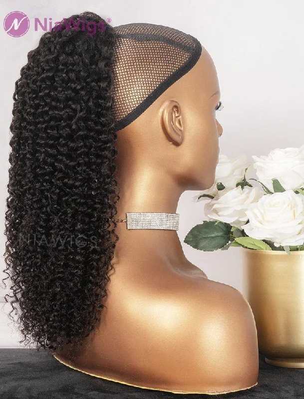 Kinky Curly Wrap Around Drawstring Ponytail 100% Human Hair Extensions