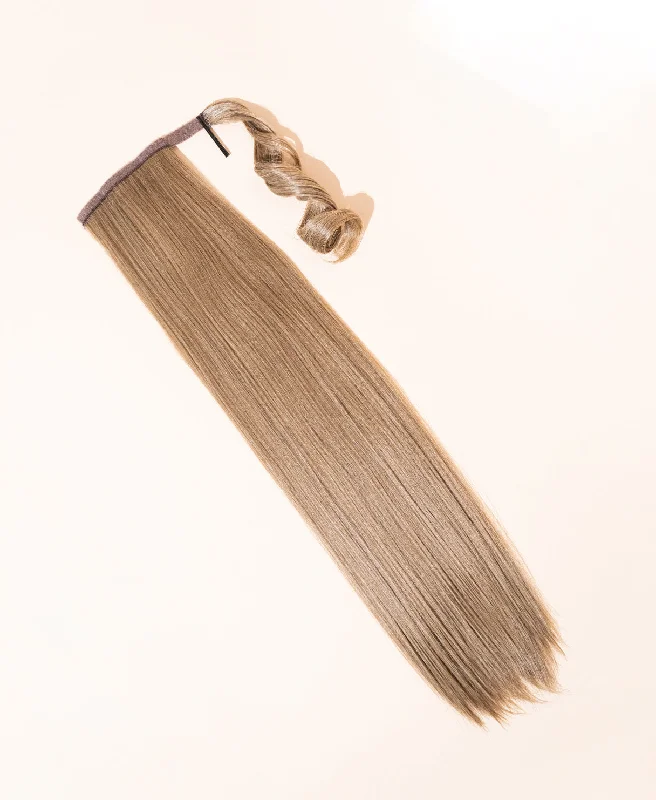 vegan fiber long straight ponytail - ash blonde 26"".