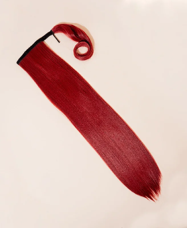 vegan fiber long straight ponytail - ruby 26"".