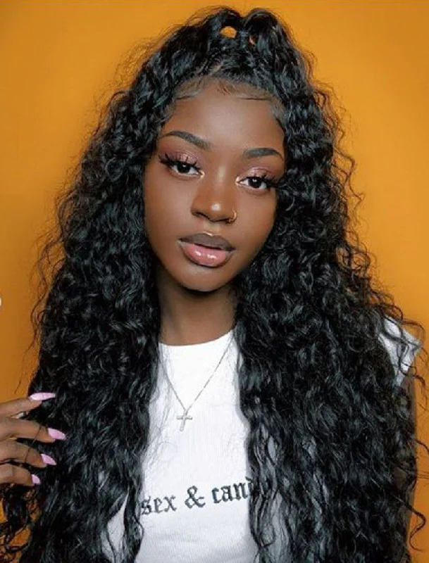 Loose Curly Human Hair Lace Front Wigs With Natural Hairline