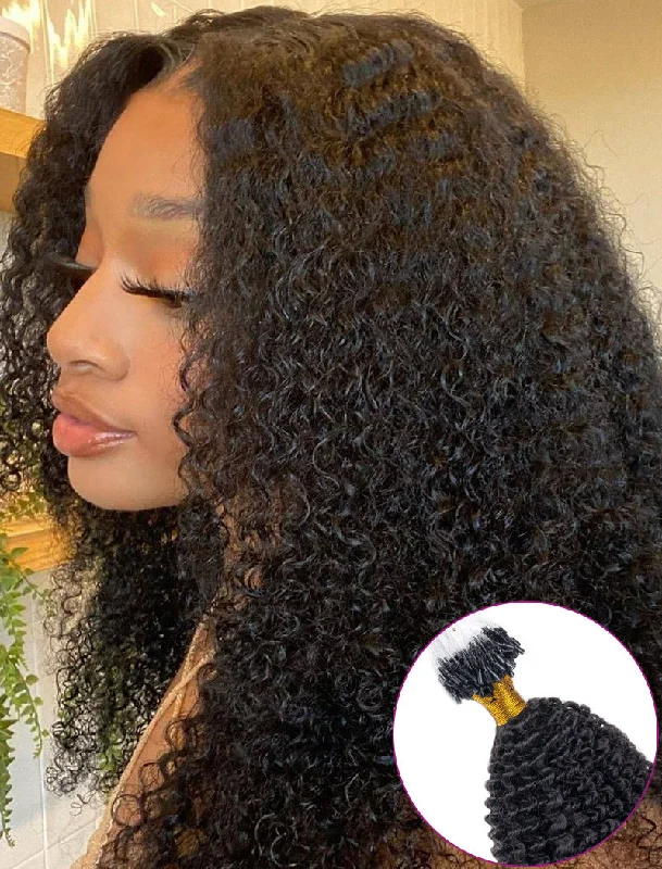 4B 4C Micro Loop Extension Afro Curly Microlinks Human Hair Extensions For Black Women