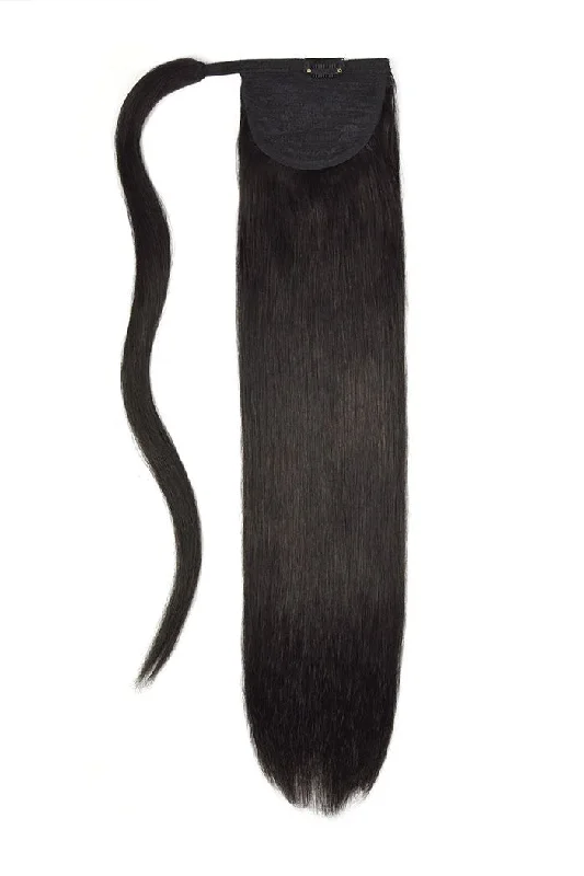 Natural Black (#1B) Straight Up Wrap Around Ponytail