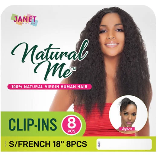 Natural Me Silky French 100% Human Hair 18"" Clip-Ins