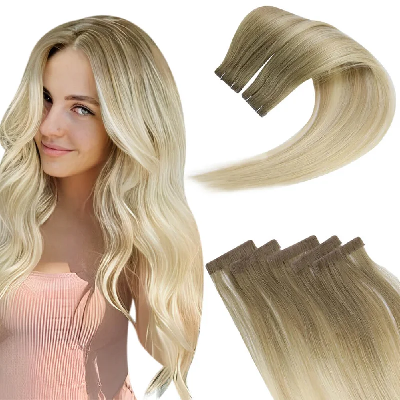 【US】Moresoo Virgin Injection Tape in Human Hair Extensions Balayage Blonde (#8/27/60)