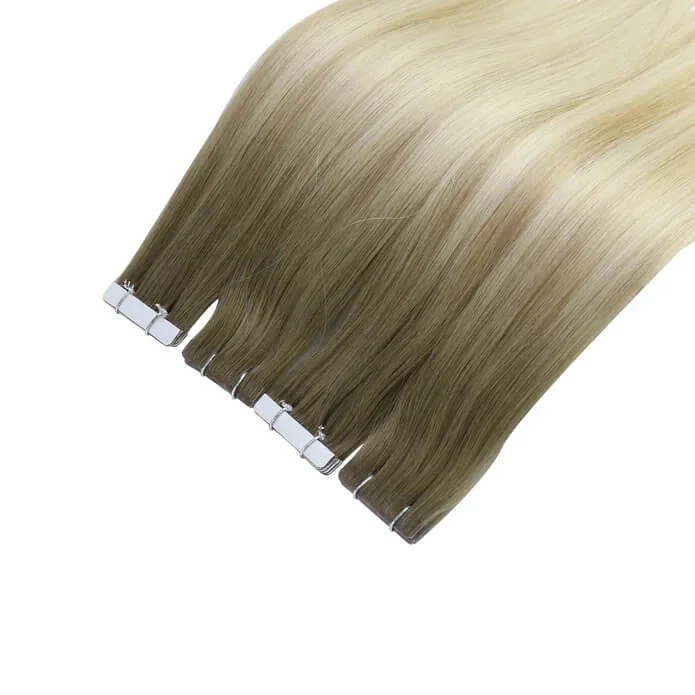 【US】Moresoo Virgin Injection Tape in Human Hair Extensions Balayage Blonde (#8/27/60)