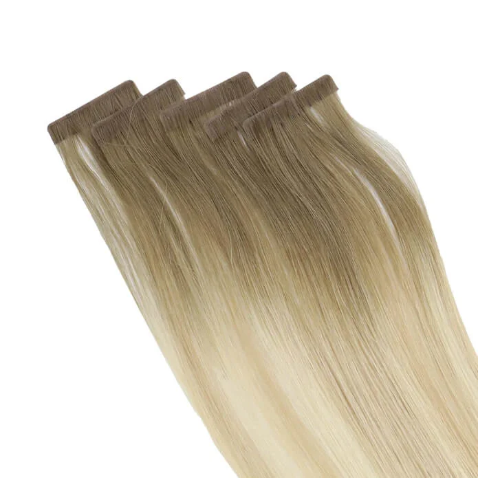 【US】Moresoo Virgin Injection Tape in Human Hair Extensions Balayage Blonde (#8/27/60)