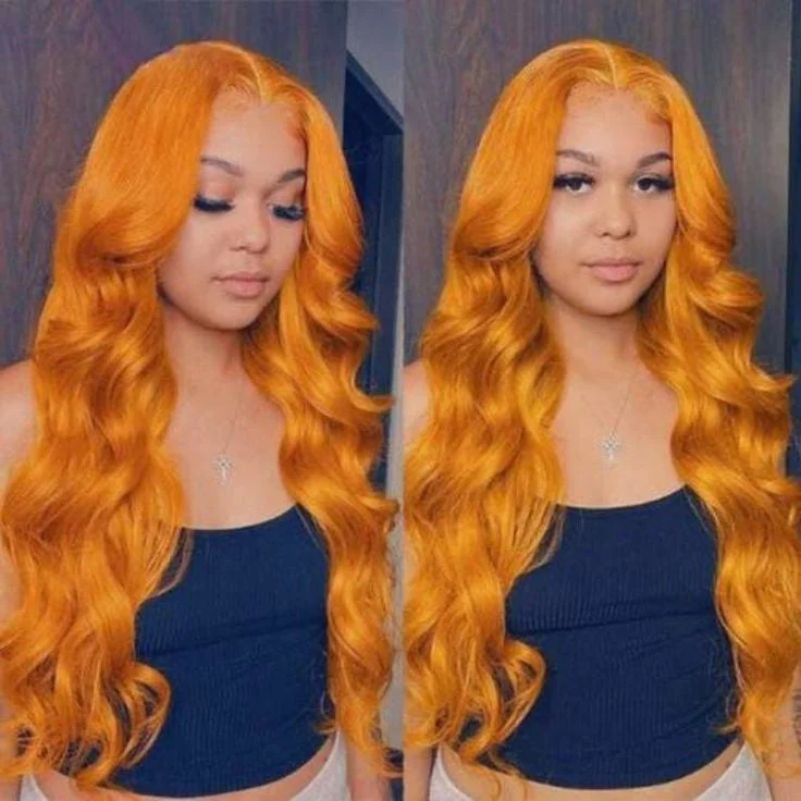 Glueless Wig Ginger Wig 13x4 Transparent HD Lace Front Wigs Body Wave Wig