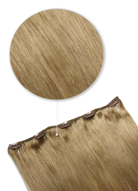 One Piece Top-up Remy Clip in Human Hair Extensions - Lightest Brown (#18)