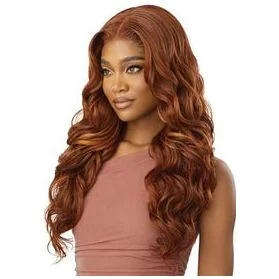 Outre 5""x 5"" HD Lace Closure Lace Front Wig Human Hair Blend - Glam Curls 24""