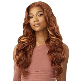 Outre 5""x 5"" HD Lace Closure Lace Front Wig Human Hair Blend - Glam Curls 24""