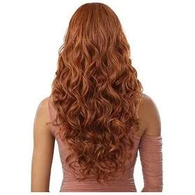 Outre 5""x 5"" HD Lace Closure Lace Front Wig Human Hair Blend - Glam Curls 24""