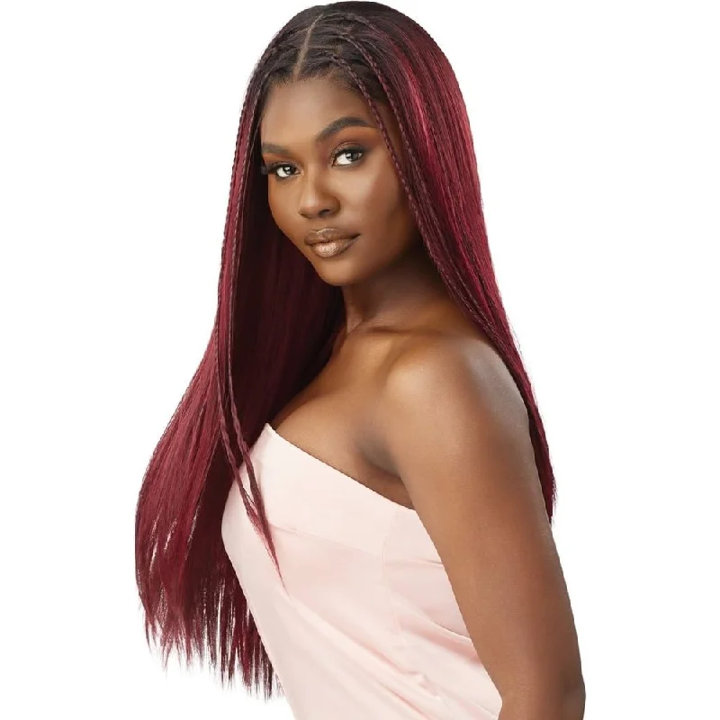 Outre Airtied 100% Fully Hand-Tied Human Hair Blend HD Lace Wig - Sleek Yaki 28""