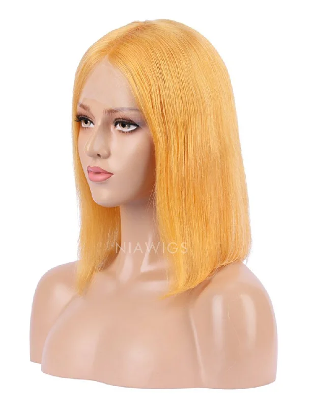 Papaya Human Hair Bob Wig Colorful Lace Wigs