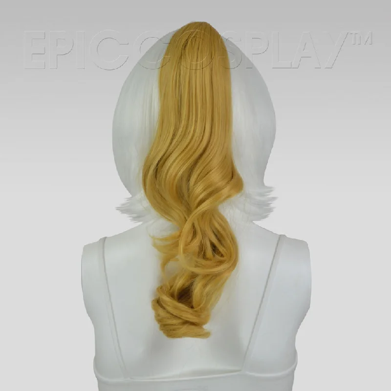 20"" Caramel Blonde Wavy Curly Ponytail Clipon