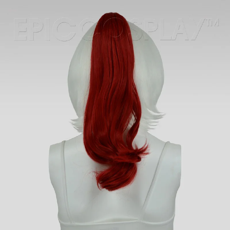 20"" Dark Red Wavy Curly Ponytail Clipon