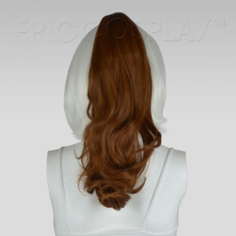 20"" Light Brown Wavy Curly Ponytail Clipon