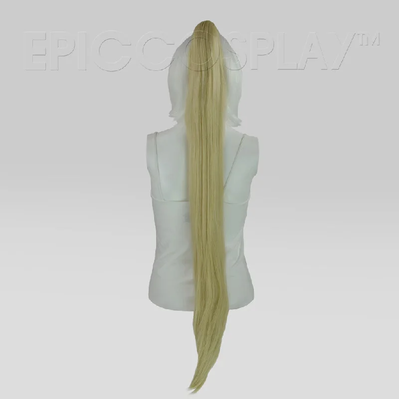 35"" Natural Blonde Straight Ponytail Clipon