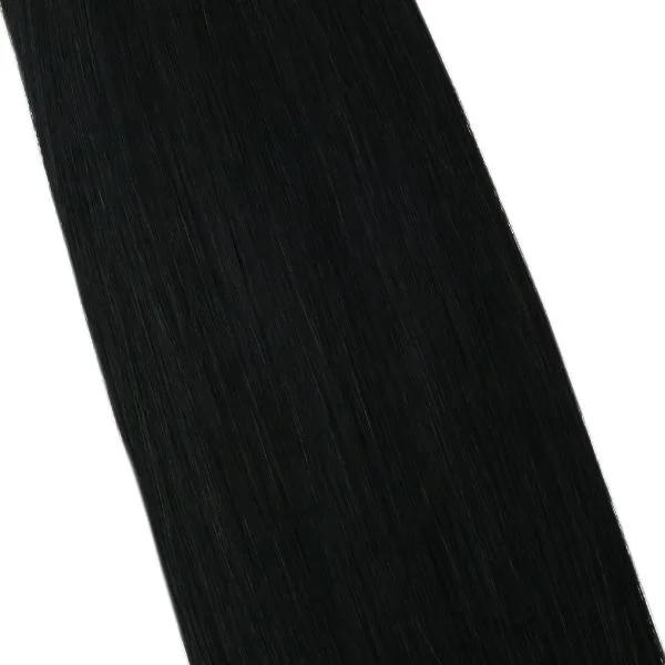 Pre Bonded Nano Ring Black Human Hair Extensions Straight #1