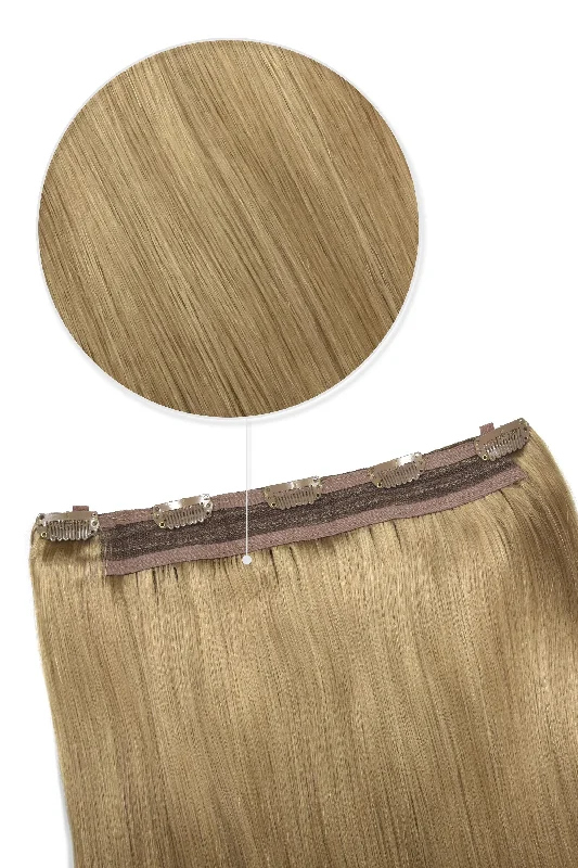 Quad Wefted Remy Clip in One Piece Human Hair Extensions - Strawberry/Ginger Blonde (#27)