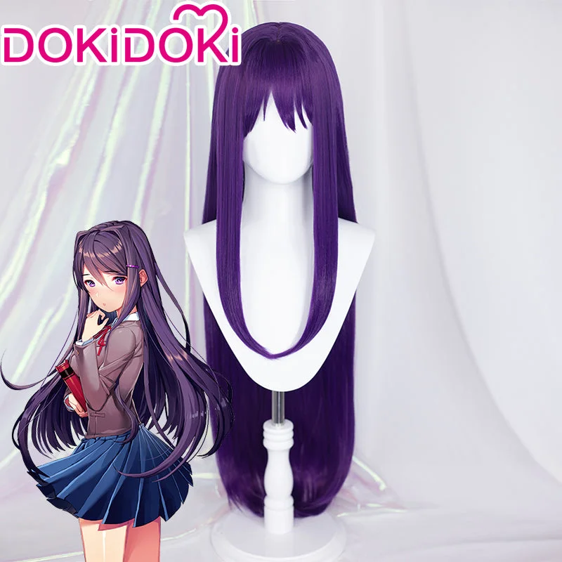 DokiDoki GAME Literature Club Cosplay Yuri Cosplay Wig Long Purple Hair  DDLC