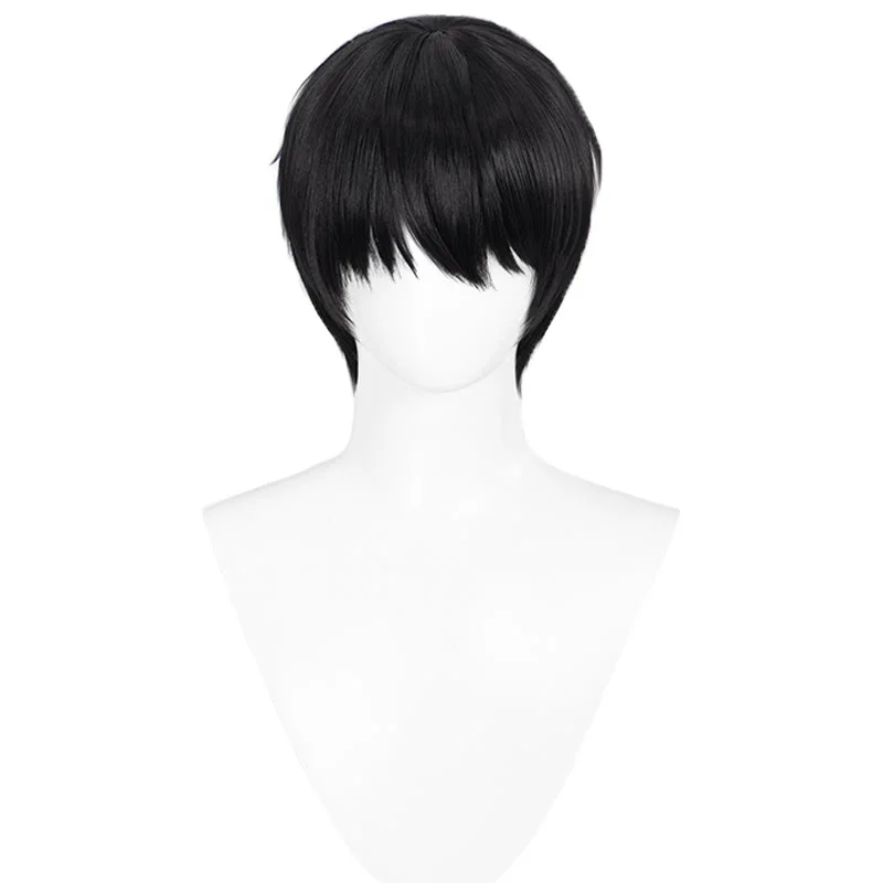 【Ready For Ship】Dokidoki Manga Anime Cosplay Wig Short Black Men / Ear Clip