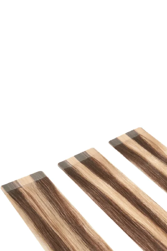 Remy Royale Double Drawn Tape Hair Extensions - Chocolate Honey (#4/27)