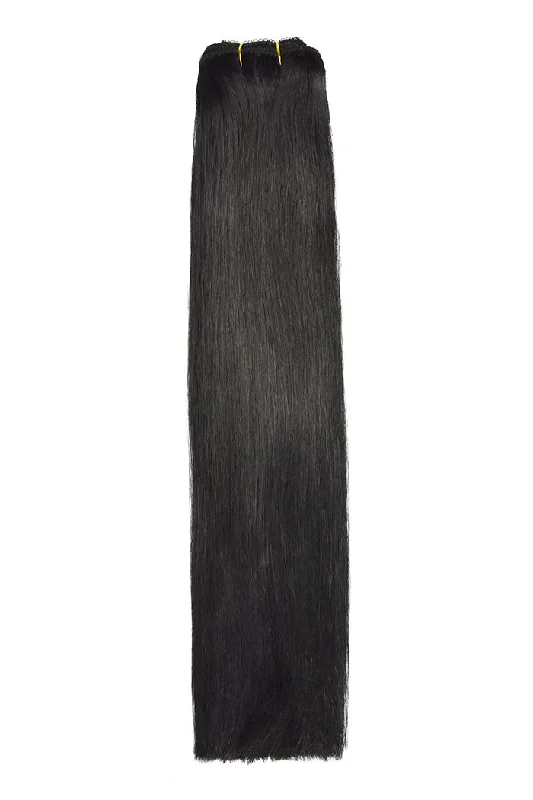 Remy Royale Double Drawn  Human Hair Weft Weave  Extensions - Jet Black (#1)